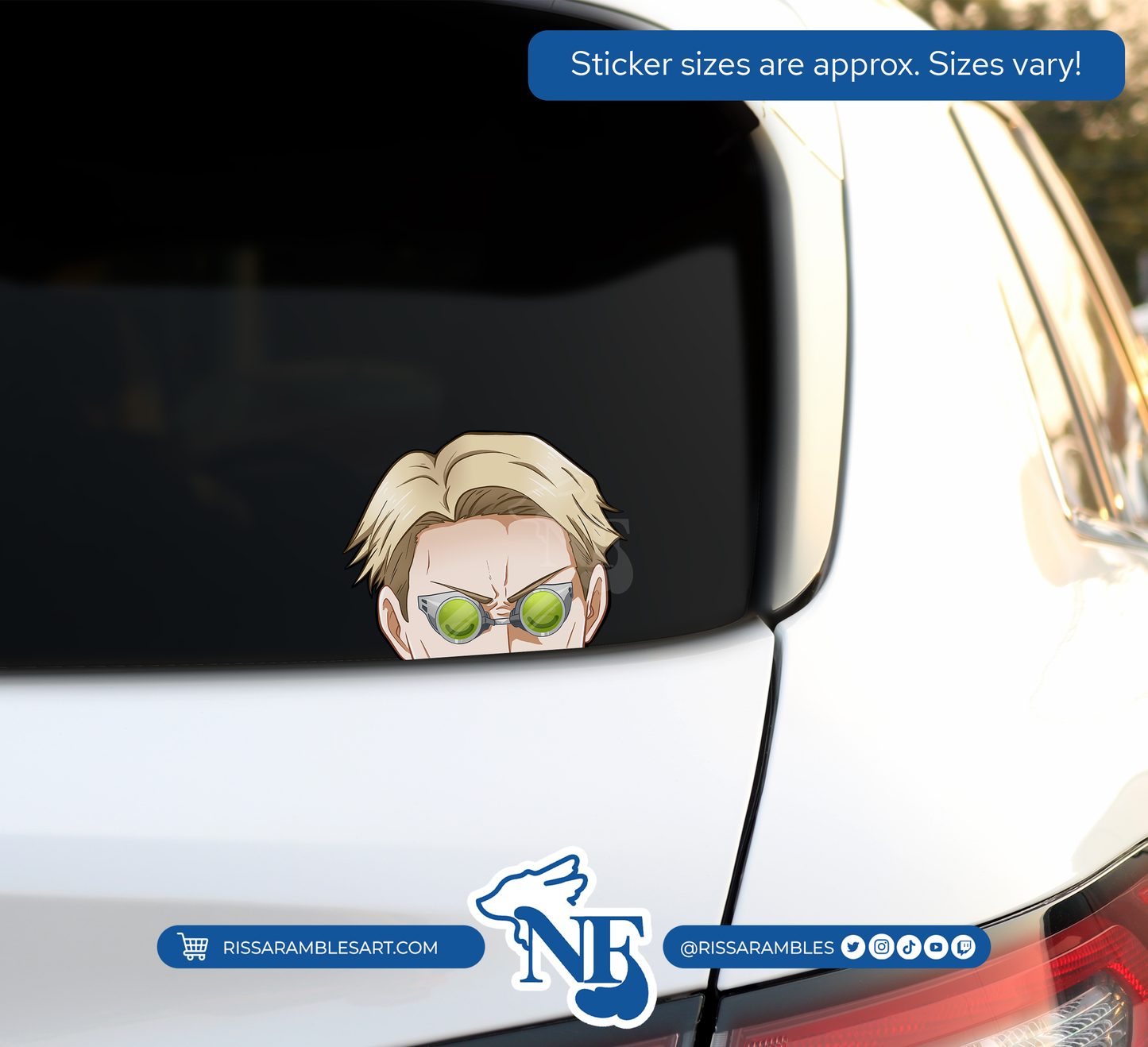 J J K Nanami Peeker Vinyl Decal Anime Sticker | Anime Peeker Sticker for Cars, Water Bottles, Laptops | Anime Gifts for Her, Him