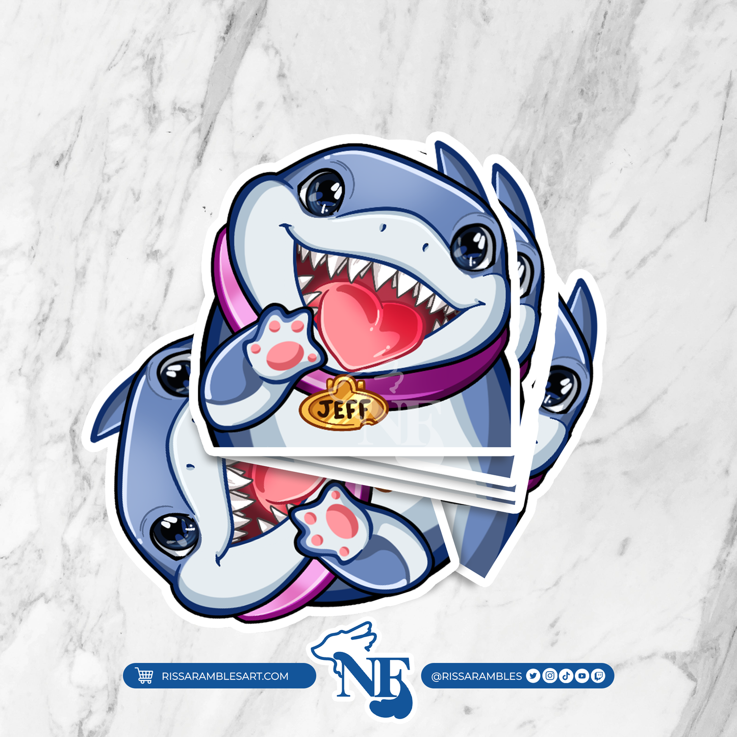 Jeff the Land Shark Marvel Rivals Sticker Kiss-Cut Decal