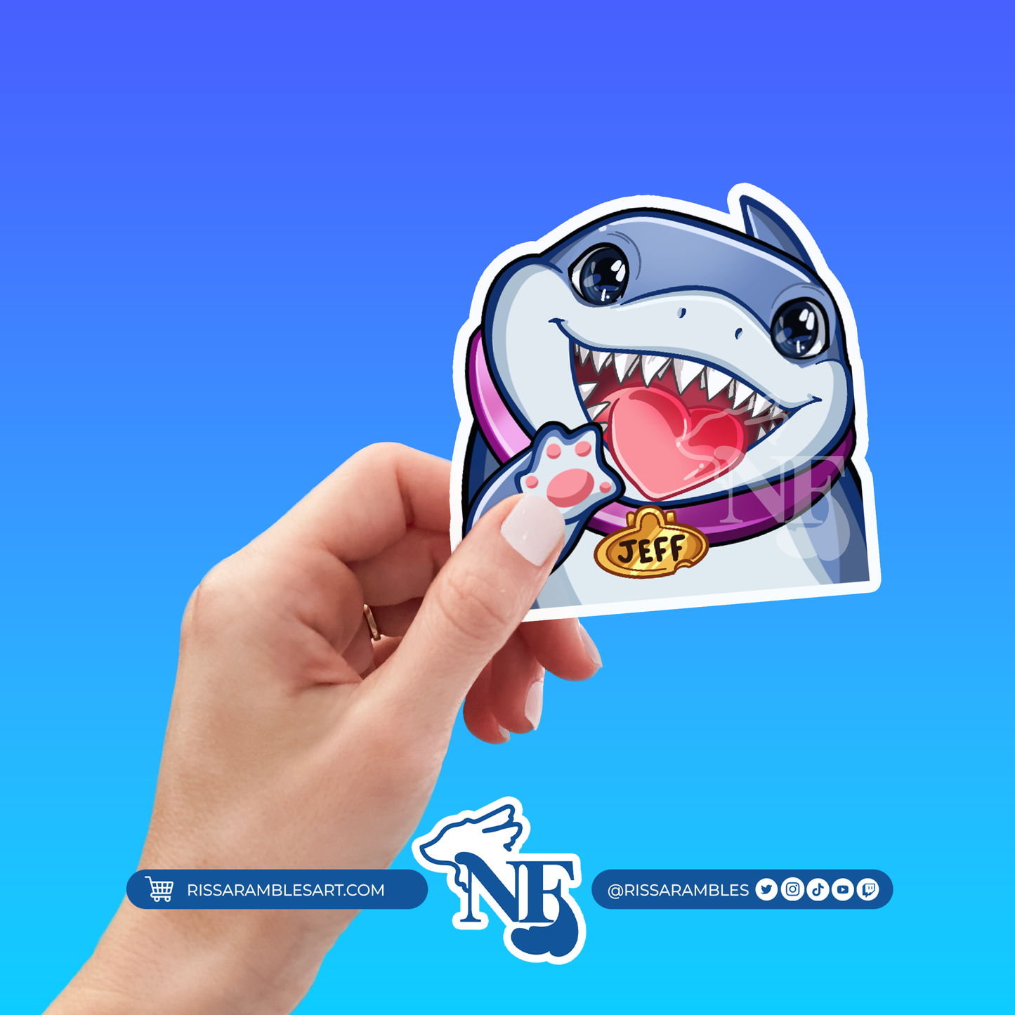 Jeff the Land Shark Marvel Rivals Sticker Kiss-Cut Decal