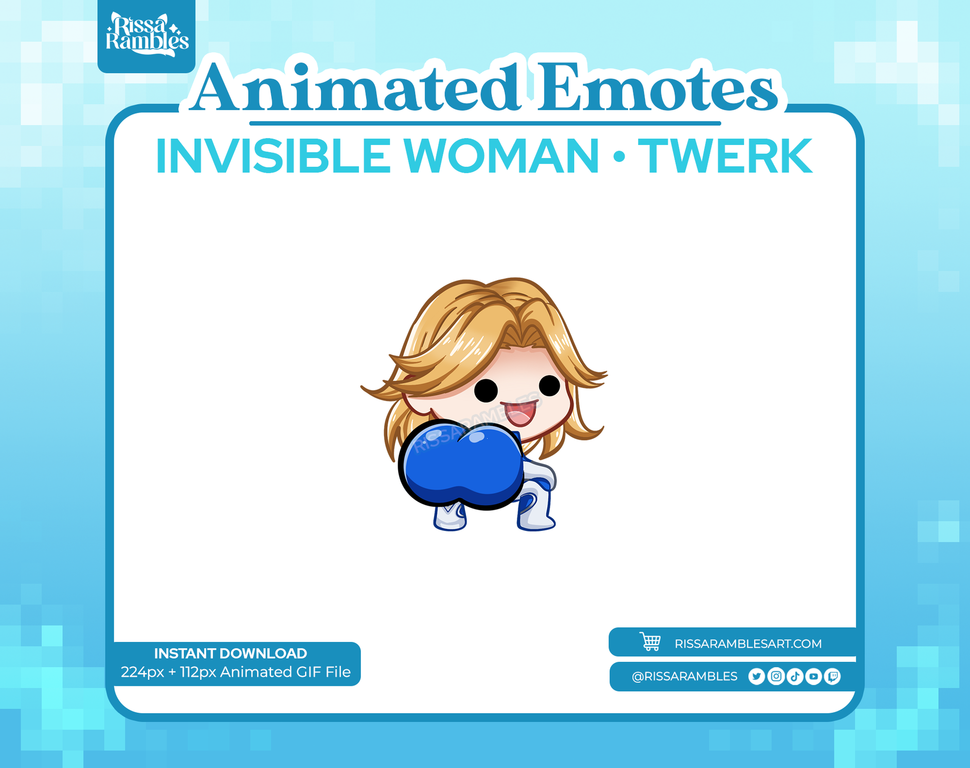 Sue Storm Invisible Woman Emotes for Twitch Animated