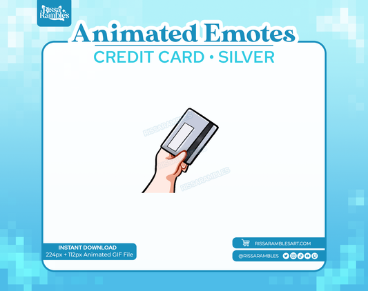 Credit Card Twitch Emote, Silver | Discord Emojis | Kick Emotes | Custom Twitch Emotes