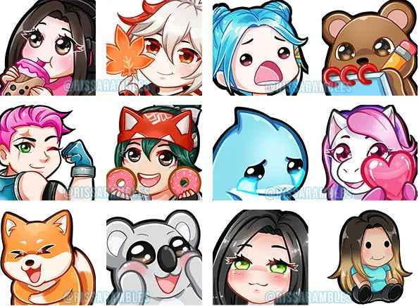Custom Twitch Emotes Commissions - Rissa Rambles