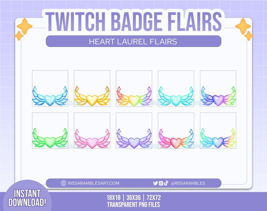 Laurel Heart Twitch Sub Badge Flair