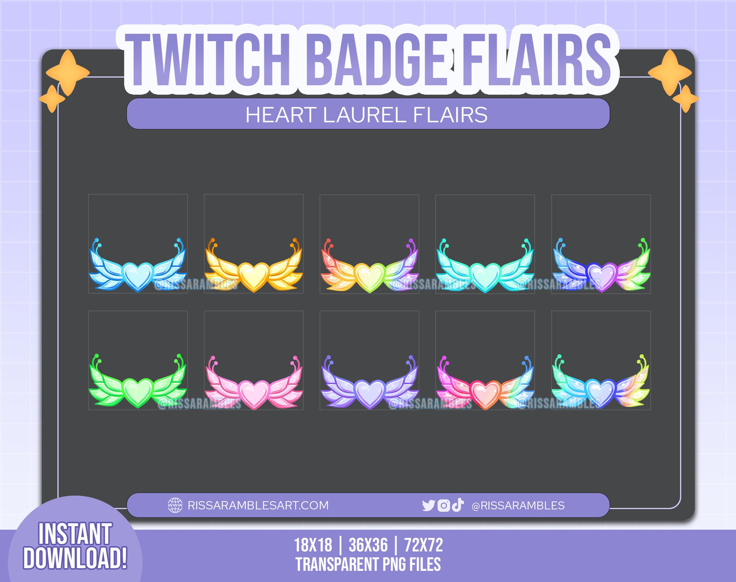 Laurel Heart Twitch Sub Badge Flair