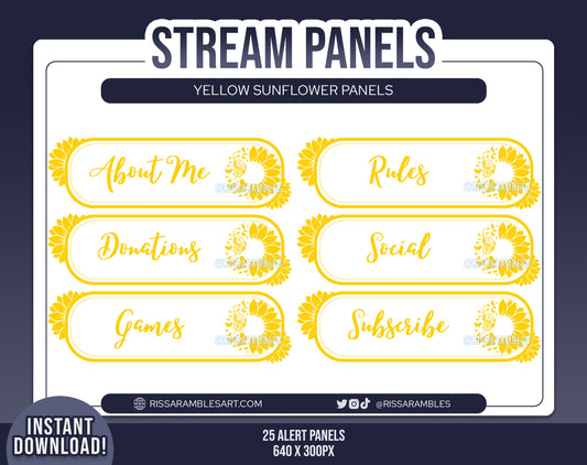 Sunflower Twitch Panels | Stream Panels