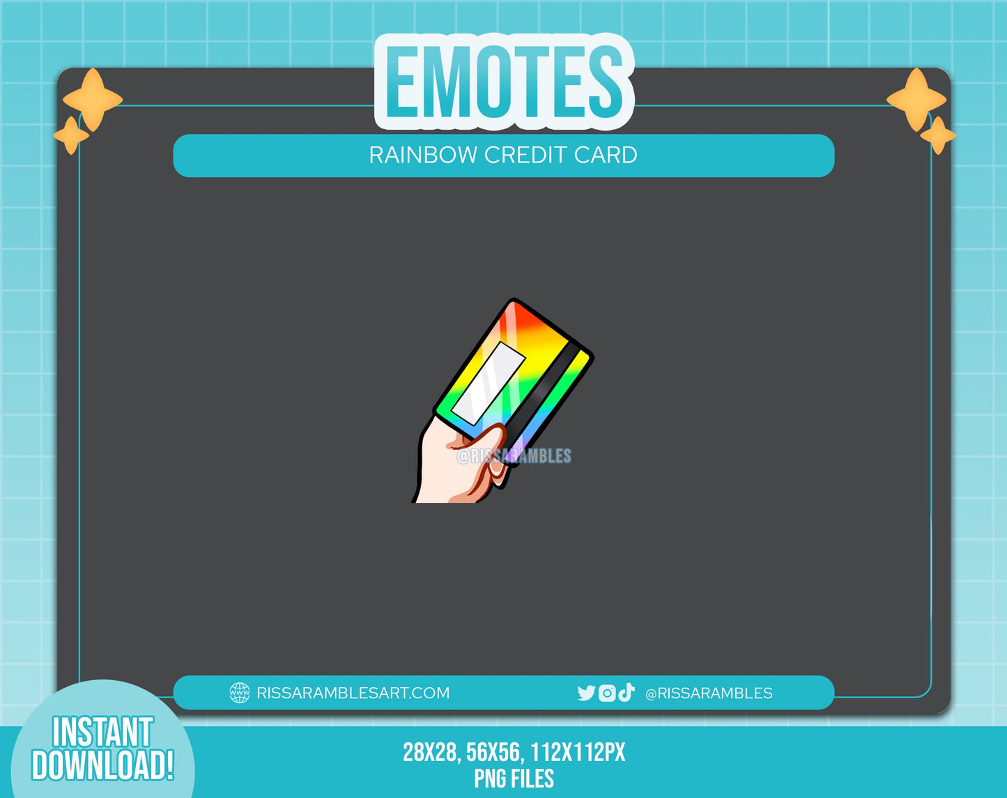 Credit Card Twitch Emote (Rainbow) | Discord Emotes, Twitch Emotes