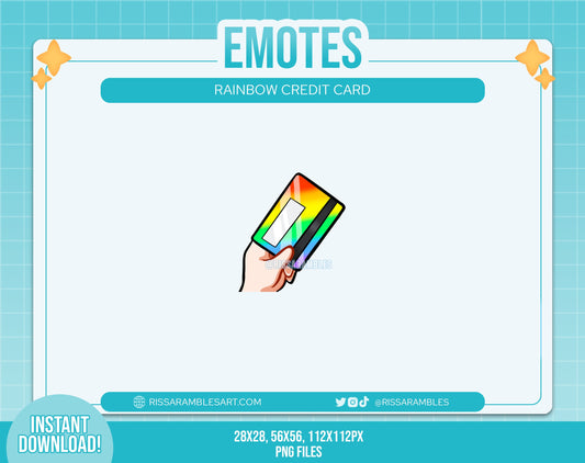 Credit Card Twitch Emote (Rainbow) | Discord Emotes, Twitch Emotes