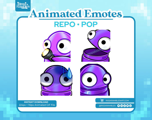 REPO Emotes Pack Twitch, Discord (Purple) Animated | Side Eye Animated Emote