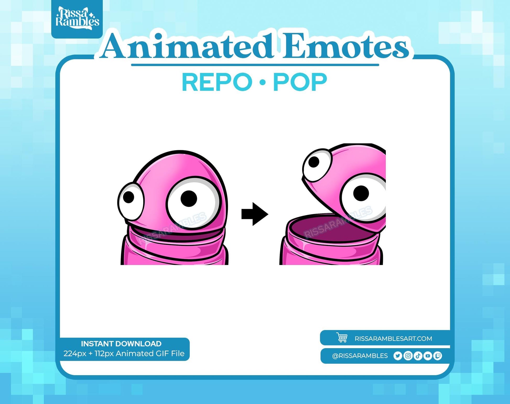 REPO Emotes Animated for Twitch, Discord (Pink) | Pop Animated Emote