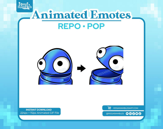 REPO Emotes Animated for Twitch, Discord (Blue) | Pop Animated Emote