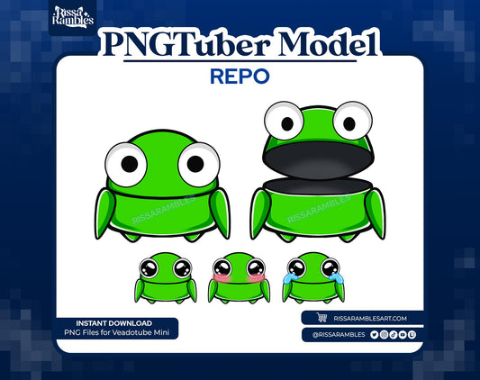 REPO PNGtuber Model Chibi (Green) | REPO Game | PNGTuber Premade