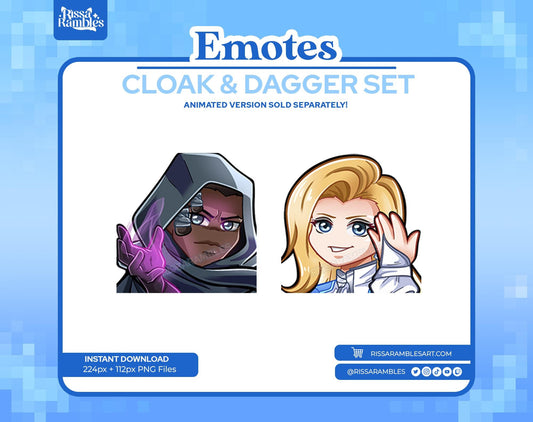 Cloak and Dagger Marvel Rivals Emotes Pack | STATIC Emotes Only | NON-Animated