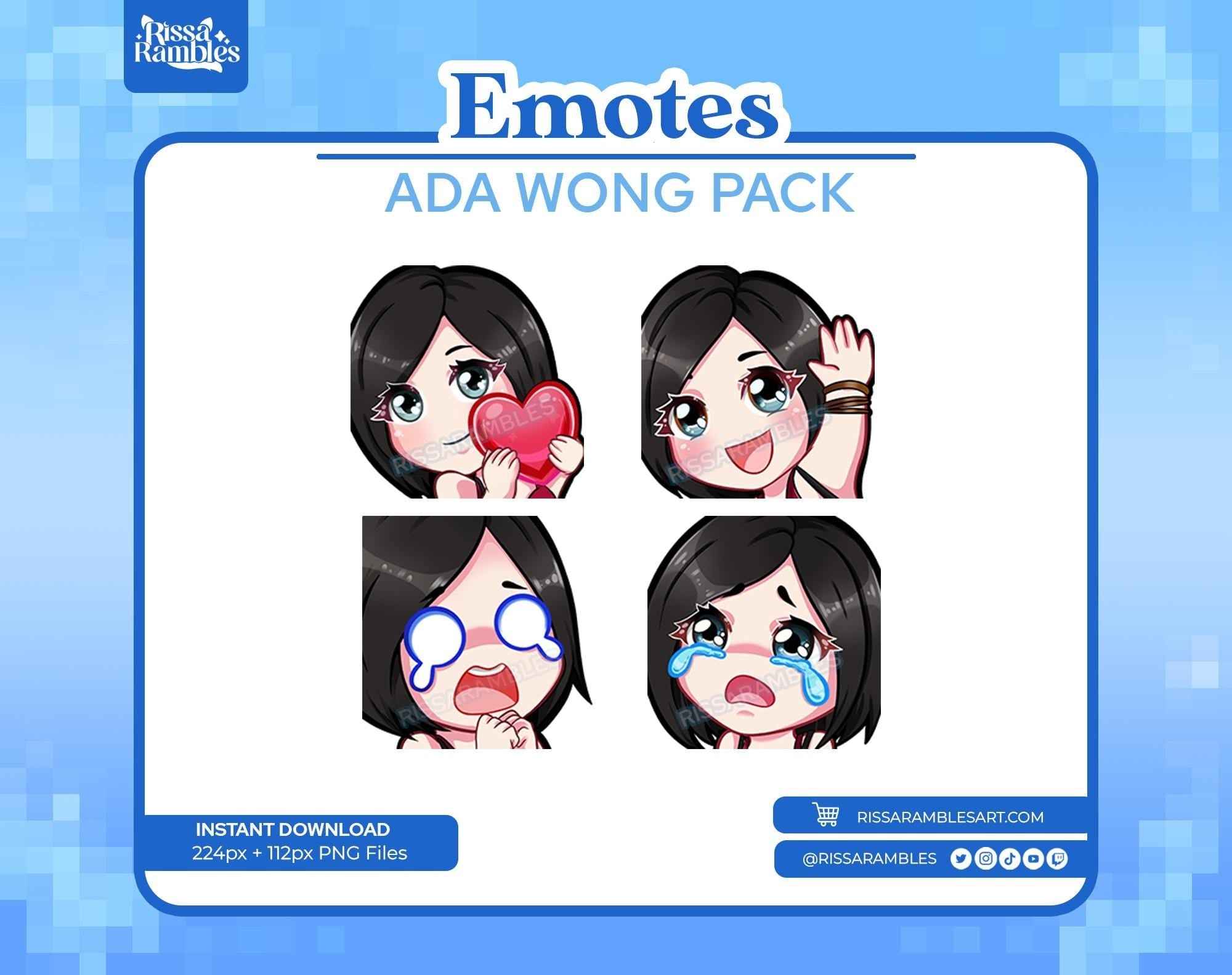 Ada Wong Twitch Emotes Pack | Dead by Daylight Emotes - Rissa Rambles