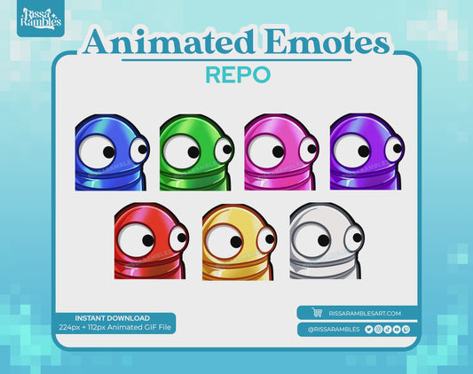 REPO Emotes Animated for Twitch, Discord (White) | Side Eye Animated Emote