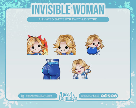Invisible Woman Marvel Rivals Emotes Pack | Animated Emotes Twitch