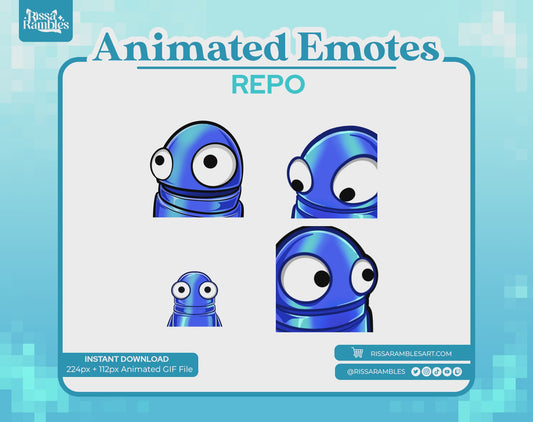 REPO Emotes Animated for Twitch, Discord (Blue) | Side Eye Animated Emote