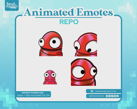 REPO Emotes Pack Animated for Twitch, Discord (Red) | Side Eye Animated Emote